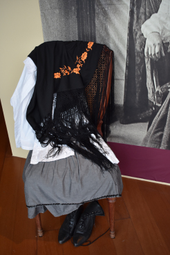 ancient female black veil, photographed at the Malaga museum
